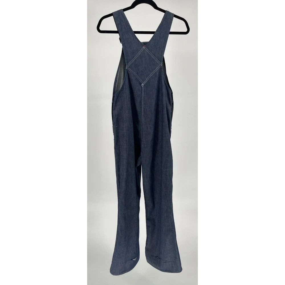 Vintage Union Made Womens Denim Overalls‎ Bib Blue Wash Straight Leg Sz Small